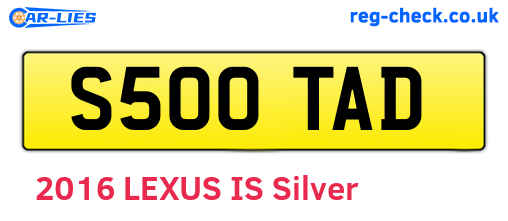 S500TAD are the vehicle registration plates.
