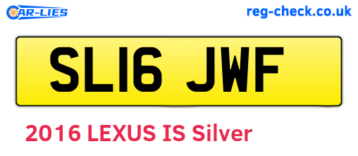 SL16JWF are the vehicle registration plates.