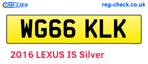 WG66KLK are the vehicle registration plates.