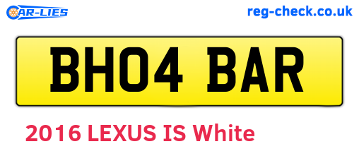 BH04BAR are the vehicle registration plates.