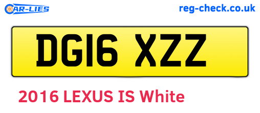 DG16XZZ are the vehicle registration plates.