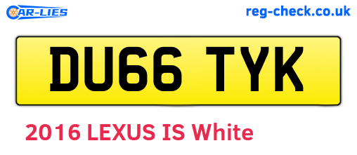 DU66TYK are the vehicle registration plates.