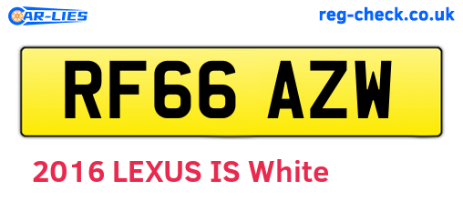 RF66AZW are the vehicle registration plates.