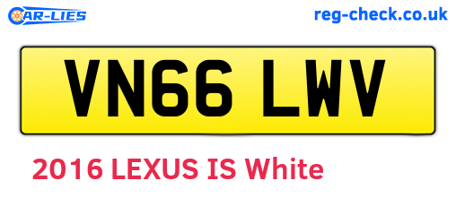 VN66LWV are the vehicle registration plates.