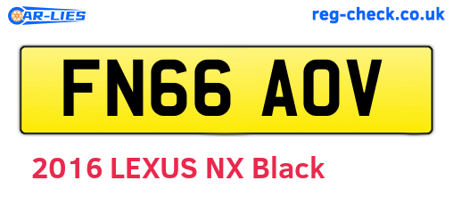 FN66AOV are the vehicle registration plates.