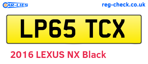 LP65TCX are the vehicle registration plates.