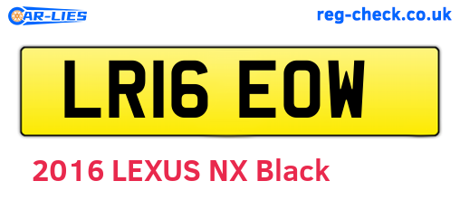 LR16EOW are the vehicle registration plates.
