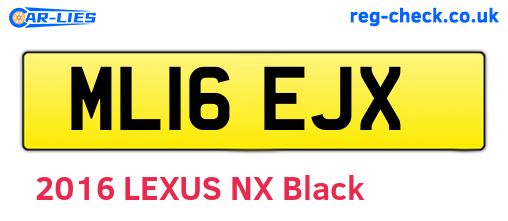 ML16EJX are the vehicle registration plates.
