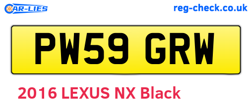 PW59GRW are the vehicle registration plates.