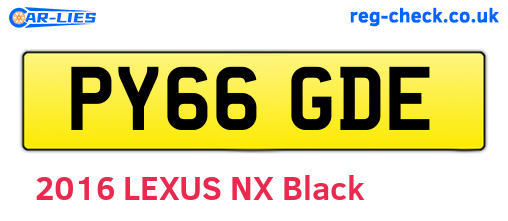 PY66GDE are the vehicle registration plates.