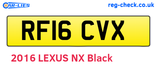 RF16CVX are the vehicle registration plates.