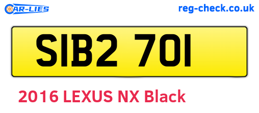 SIB2701 are the vehicle registration plates.