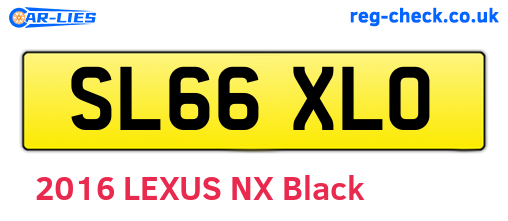 SL66XLO are the vehicle registration plates.