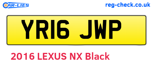 YR16JWP are the vehicle registration plates.