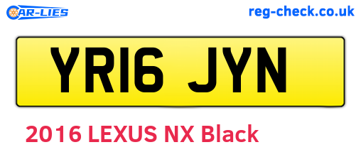 YR16JYN are the vehicle registration plates.