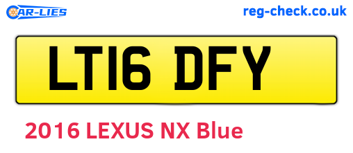 LT16DFY are the vehicle registration plates.
