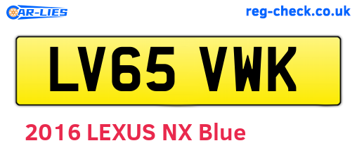 LV65VWK are the vehicle registration plates.