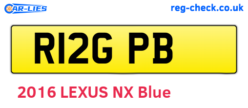 R12GPB are the vehicle registration plates.