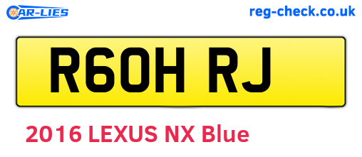 R60HRJ are the vehicle registration plates.