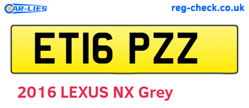 ET16PZZ are the vehicle registration plates.