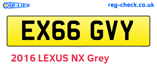 EX66GVY are the vehicle registration plates.