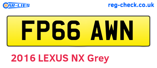 FP66AWN are the vehicle registration plates.