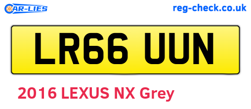 LR66UUN are the vehicle registration plates.