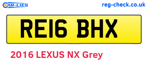 RE16BHX are the vehicle registration plates.