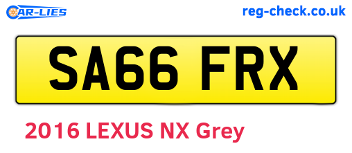 SA66FRX are the vehicle registration plates.