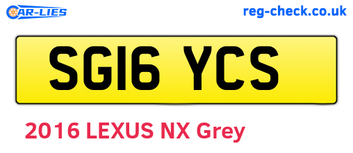 SG16YCS are the vehicle registration plates.