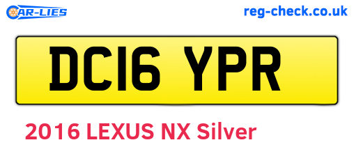 DC16YPR are the vehicle registration plates.
