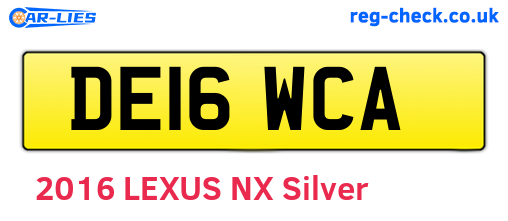 DE16WCA are the vehicle registration plates.