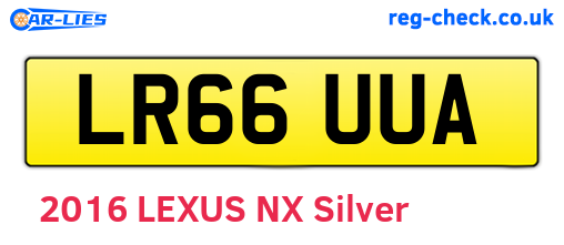 LR66UUA are the vehicle registration plates.