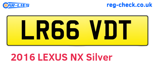 LR66VDT are the vehicle registration plates.