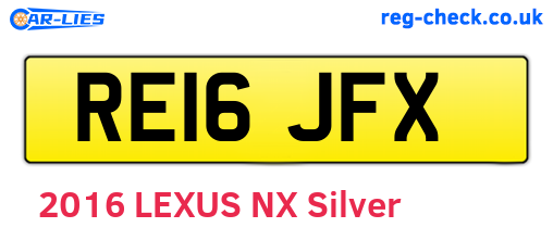 RE16JFX are the vehicle registration plates.