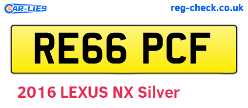 RE66PCF are the vehicle registration plates.