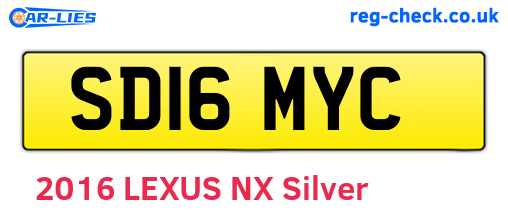SD16MYC are the vehicle registration plates.