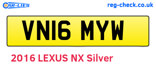 VN16MYW are the vehicle registration plates.