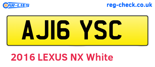 AJ16YSC are the vehicle registration plates.