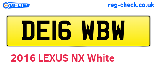 DE16WBW are the vehicle registration plates.