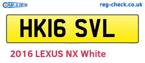 HK16SVL are the vehicle registration plates.