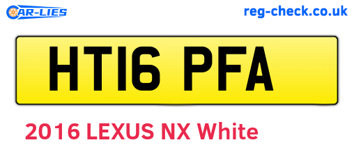 HT16PFA are the vehicle registration plates.