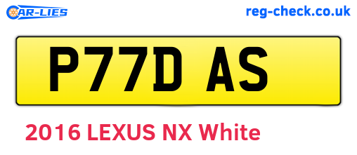 P77DAS are the vehicle registration plates.