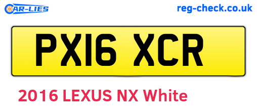 PX16XCR are the vehicle registration plates.