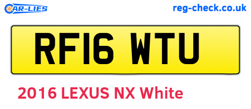 RF16WTU are the vehicle registration plates.