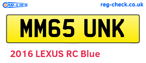MM65UNK are the vehicle registration plates.