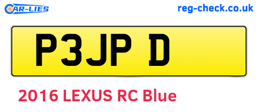 P3JPD are the vehicle registration plates.