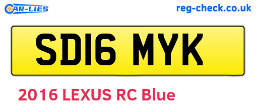 SD16MYK are the vehicle registration plates.