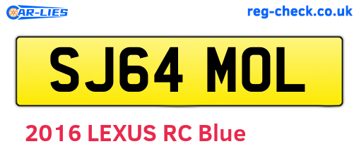 SJ64MOL are the vehicle registration plates.