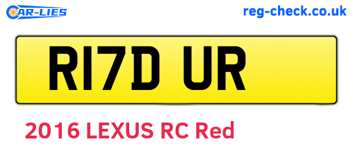 R17DUR are the vehicle registration plates.